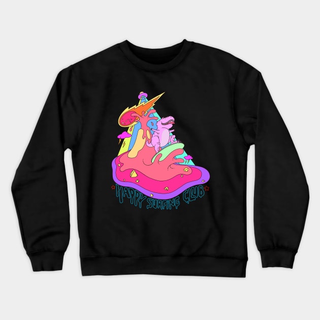 Happy Surfing Club Crewneck Sweatshirt by caleblaidlaw